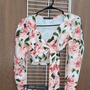 Two-piece Floral Top and Skirt